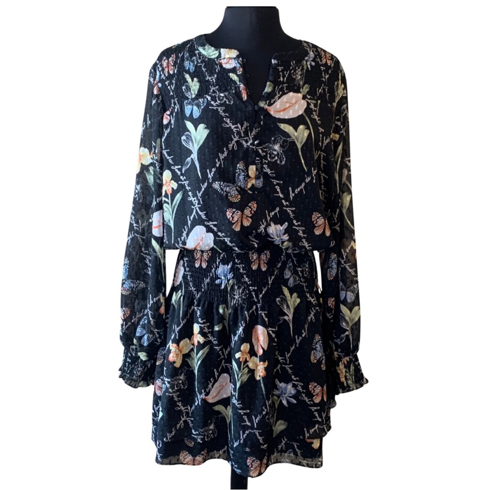White House Black Market Black Floral Dress